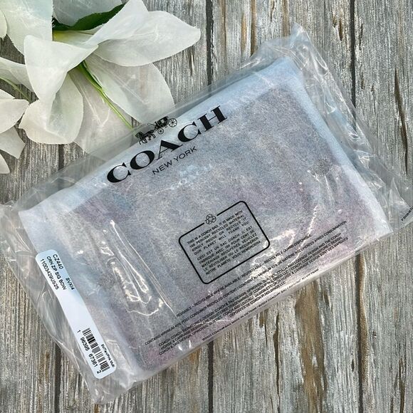 Coach Corner Zip Wristlet In Signature Canvas With Bow Print Bag Wallet Purse - Picture 7 of 11